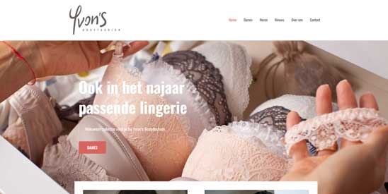 Yvon's Bodyfashion website gemaakt door GonBa